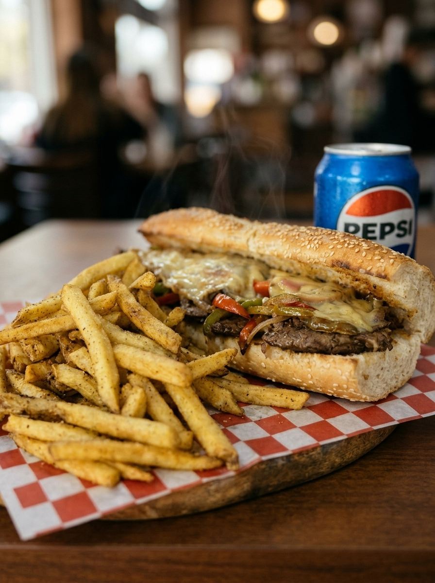 Philly Steak gratinado con manchego